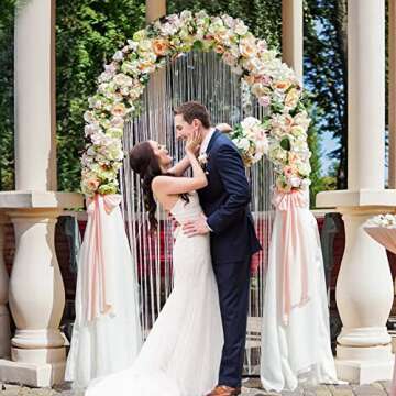 Putros Metal Arch Backdrop Stand 7.2FT Black Wedding Backdrop Stand Square Arch Frame for Birthday Party Bridal Baby Shower Ceremony Decoration