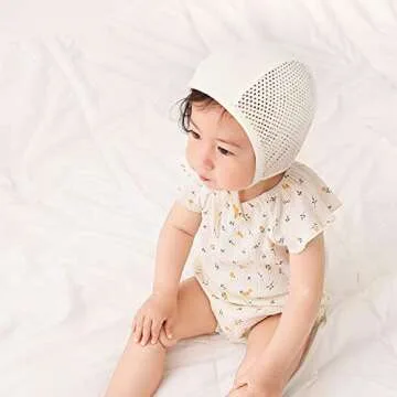 JELLYTREE Baby Hat Bonnet Summer Mesh Breathable Soft Toddler Boys Fashion Caps Baby Hearing Aid Hat Infant Beanies, Grey+Navy_L