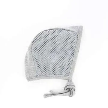 JELLYTREE Baby Hat Bonnet Summer Mesh Breathable Soft Toddler Boys Fashion Caps Baby Hearing Aid Hat Infant Beanies, Grey+Navy_L