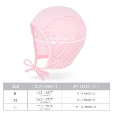 JELLYTREE Baby Hat Bonnet Summer Mesh Breathable Soft Toddler Boys Fashion Caps Baby Hearing Aid Hat Infant Beanies, Grey+Navy_L