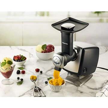 Gourmia GSI180 Automatic Healthy Frozen Dessert Maker, Makes Sorbet, Soft-Serve Sherbet & Frozen Fru...