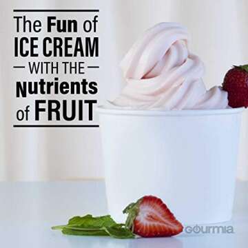 Gourmia GSI180 Automatic Healthy Frozen Dessert Maker, Makes Sorbet, Soft-Serve Sherbet & Frozen Fruit Treats, Includes Free Recipe Book