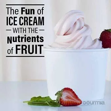 Gourmia GSI180 Automatic Healthy Frozen Dessert Maker, Makes Sorbet, Soft-Serve Sherbet & Frozen Fruit Treats, Includes Free Recipe Book