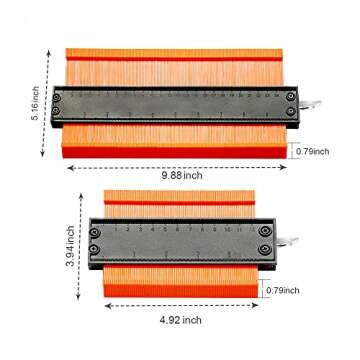 2PCS Contour Gauge Duplicator with Lock, Aweohtle Widen Irregular Shape Duplicator Gauge Profile Too...