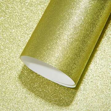 Golden Glitter Cardstock Paper, 15 Sheets 12" x 12" 300gsm/110Ib Square Colored Card Paper for Crafts DIY Projects Card Making Birthday Wedding Decoration UAP21GD15
