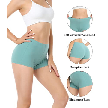Comfortable Cotton Boyshort Panties for Women 4 Pack