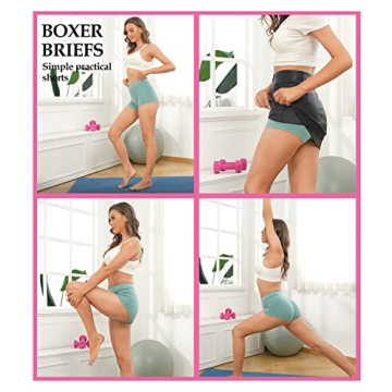 Comfortable Cotton Boyshort Panties for Women 4 Pack