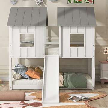 Polibi Slide Wooden Bunk Bed - Fun & Safe for Kids