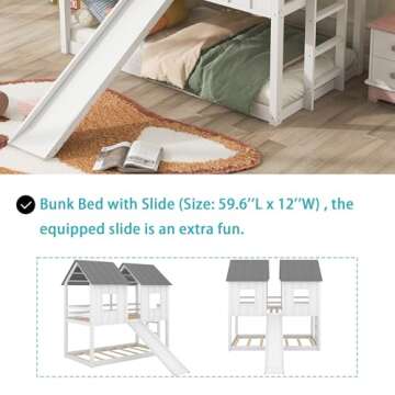 Polibi Slide Wooden Bunk Bed - Fun & Safe for Kids