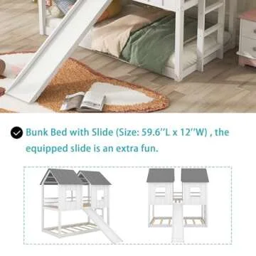 Polibi Slide Wooden Bunk Bed - Fun & Safe for Kids