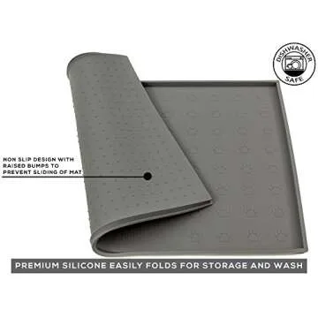 Humble Pet Food Mat Feeding Tray - Non-Slip, Anti-Spill, Raised Dog Food Mat, Easy Clean Waterproof ...