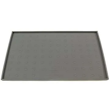 Humble Pet Food Mat Feeding Tray - Non-Slip, Anti-Spill, Raised Dog Food Mat, Easy Clean Waterproof - Premium Quality Silicone - Perfect for Dog Bowl Mat and Cat Feeding Mat Tray, 24" x 16" (Grey)