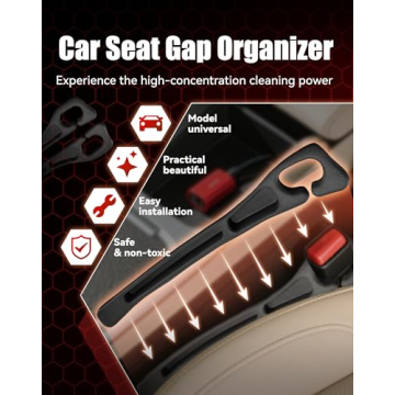 LONVEAR 2PCS Dual Slot Car Seat Gap Organizer - Prevents Items from Falling
