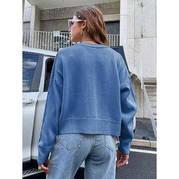 Womens Cardigan Sweaters Button Down Open Front Y2K Knit Cardigan with Floral Pockets 90s Aesthetic ...