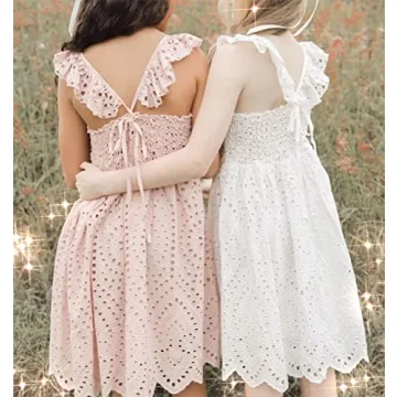 Boho Linen Lace Toddler Dress Summer Outfit Girls