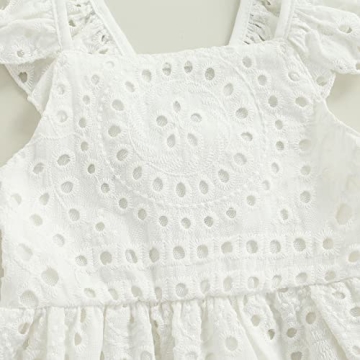 Boho Linen Lace Toddler Dress Summer Outfit Girls