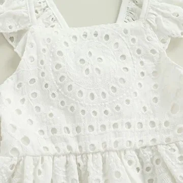 Boho Linen Lace Toddler Dress Summer Outfit Girls