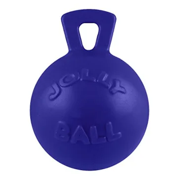 Jolly Pets Tug-n-Toss Dog Toy Ball with Handle - Large 8 Inches, Blue