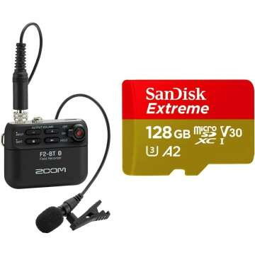Zoom F2-BT Recorder & SanDisk 128GB MicroSDXC Bundle