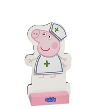 Peppa Pig Magnetic Wood Dress Up Doll. Includes 26 Colorful Magnetic Wood Pieces and Wooden Storage Box. Encourages Creative Play with Mix and Match Fun for Preschoolers and Kids Ages 3 and over.