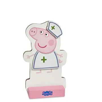 Peppa Pig Magnetic Wood Dress Up Doll. Includes 26 Colorful Magnetic Wood Pieces and Wooden Storage Box. Encourages Creative Play with Mix and Match Fun for Preschoolers and Kids Ages 3 and over.