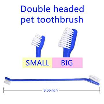 Newday Dog Toothbrush Set of 8 - Dual Headed, Dental Hygiene Convenient Soft Toothbrush to Clean pet...