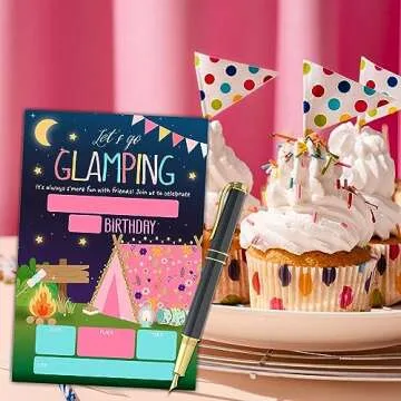 KFNER Camping Birthday Invitations for Kids Fun