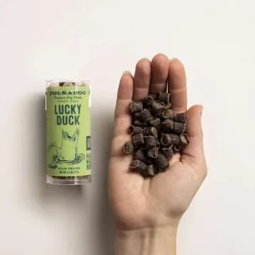 Polkadog Lucky Duck Dog Treats, Cat Snacks Tube – All-Natural Pet Treats for Kittens, Puppies – Bite-Sized, Crunchy Snack for Dogs, Cats – Grain Free – 2 oz.