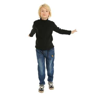 Mud Kingdom Toddler Boys Black Tops Winter Fleece Turtleneck 4T Soft