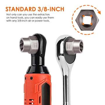 THINKWORK Bolt Extractor Kit for Stripped Fasteners - 13+1 Pieces