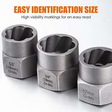 THINKWORK Bolt Extractor Kit for Stripped Fasteners - 13+1 Pieces