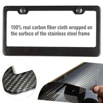 ZXFOOG Carbon Fiber License Plate Frame - Durable & Stylish Holder