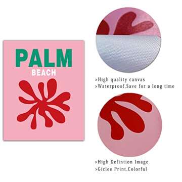 Travel Art Prints Set, Aesthetic Canvas Wall Art Prints for Preppy Room Decor, Abstract Travel Poster Set of 6 (8*10in,UNFRAMED), Gallery Wall Set, Colorful Wall Art, Maximalist Decor, Preppy Things