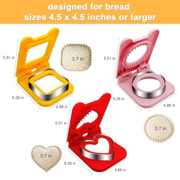 3PCS Fun Sandwich Cutter and Sealer for Kids