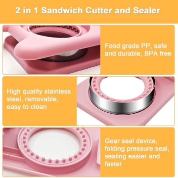 3PCS Fun Sandwich Cutter and Sealer for Kids
