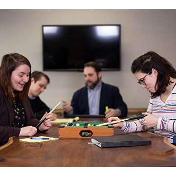Tabletop Pool, Mini Pool Table & Billiard Set | Small Billiards Game with 16 Resin Balls, 2 Pool Cues, Triangle Rack, & Chalk | Travel-Friendly & Office Desk Games, Bartop, or Home Use & Easy Storage