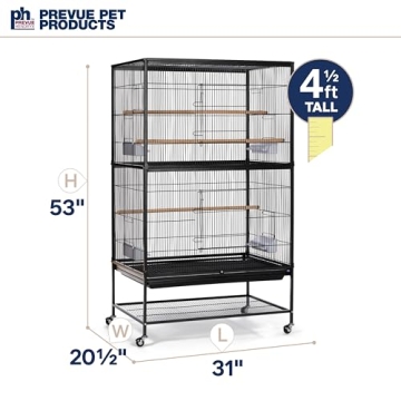 Spacious Wrought Iron Flight Cage for Small Birds