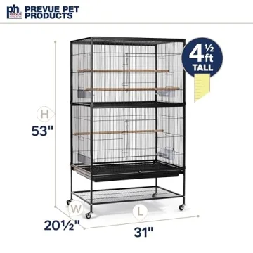 Spacious Wrought Iron Flight Cage for Small Birds