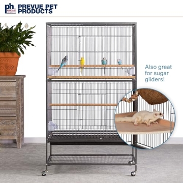 Spacious Wrought Iron Flight Cage for Small Birds
