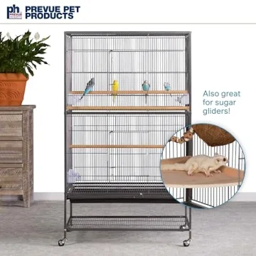 Spacious Wrought Iron Flight Cage for Small Birds
