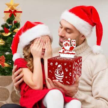 Konsait Christmas Money Roll Holder Gift Box for Cash