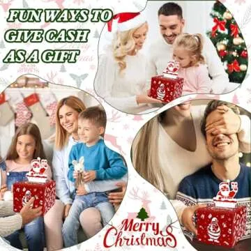 Konsait Christmas Money Roll Holder Gift Box for Cash