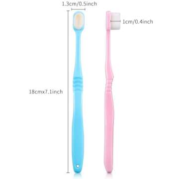 4 Pieces Extra Soft Toothbrushes Micro Nano Manual Toothbrush for Sensitive Gums with 20,000 Extra S...