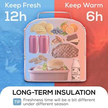 TOURIT Double Deck Lunch Cooler with Ice Packs for Women