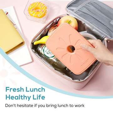 TOURIT Double Deck Lunch Cooler with Ice Packs for Women