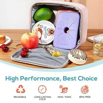 TOURIT Double Deck Lunch Cooler with Ice Packs for Women