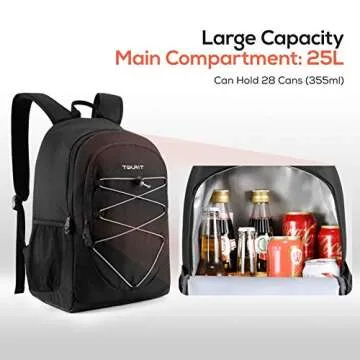 TOURIT Insulated Backpack Cooler 28 Cans Leakproof Lightweight Cooler Backpack for Men Women to Work, Picnics, Hiking, Beach, Park or Day Trips
