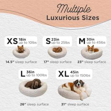 Best Friends by Sheri The Original Calming Donut Dog and Cat Bed in Lux Fur, Oyster, Small, 23x23