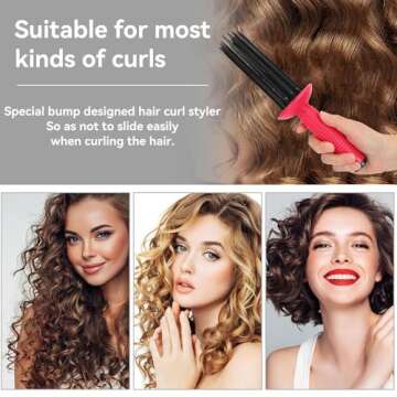 IKNZI Curly Hair Styler Tool - 2024 New Fluffy Curling Comb with Roll Design for Voluminous Curls, P...