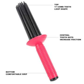 IKNZI Curly Hair Styler Tool - 2024 New Fluffy Curling Comb with Roll Design for Voluminous Curls, Pink